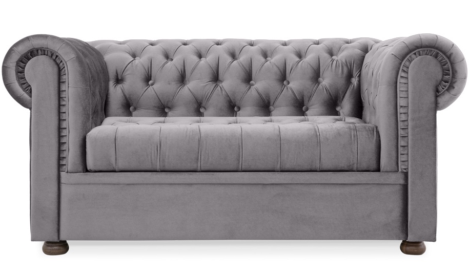 Диван Честерфилд 2-х местный Светло-серый