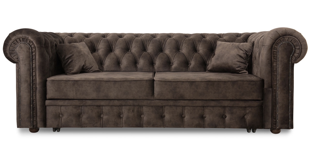 Диван Честер Люкс 3-х местный Шоколадный