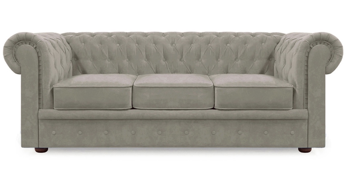 Диван Честер Люкс 3-х местный Серый