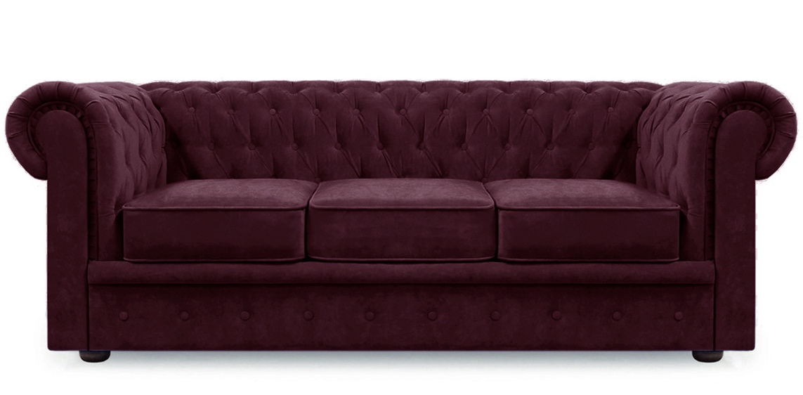Диван Честер Люкс 3-х местный Бордовый