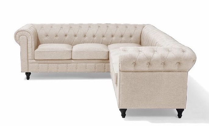 Диван Честер угловой Светло-бежевый